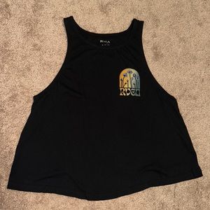 Women’s size small RVCA black mushroom tank top slightly cropped